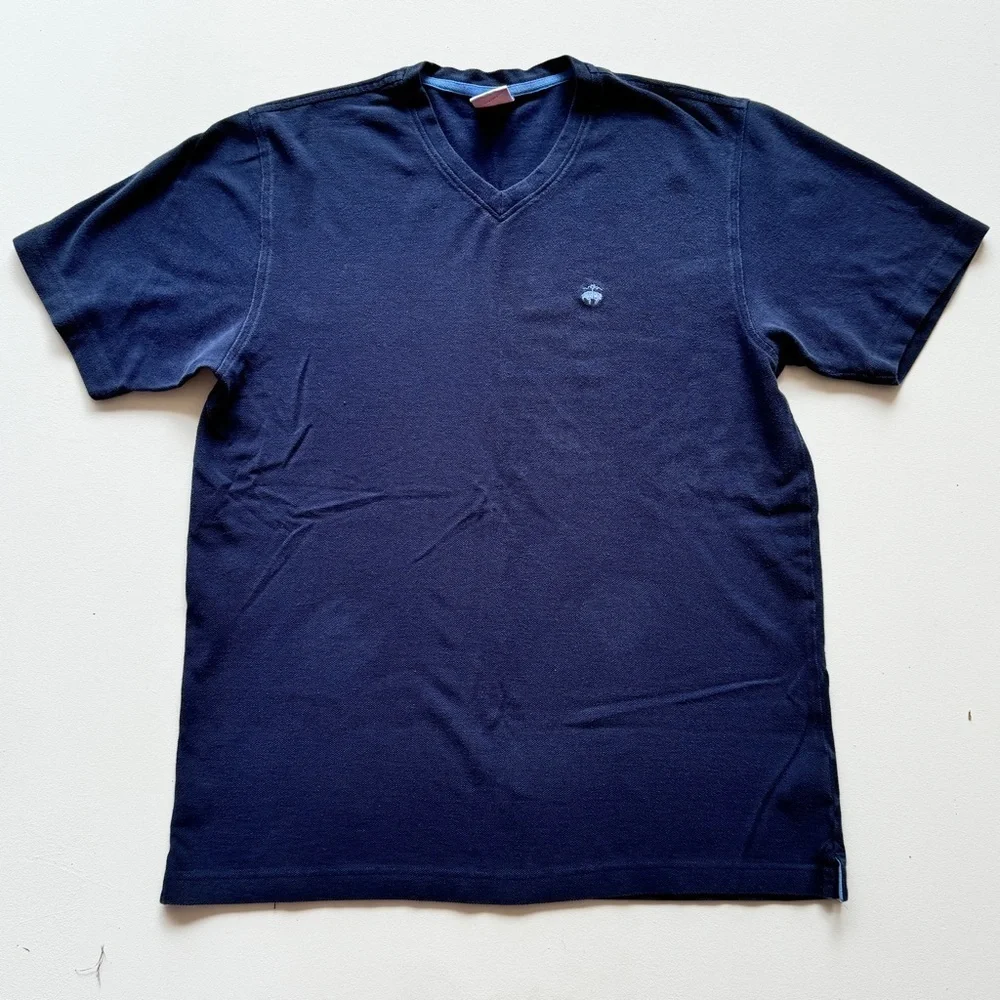 Brooks Brothers - All Cotton Logo Crewneck T-Shirt in Blue